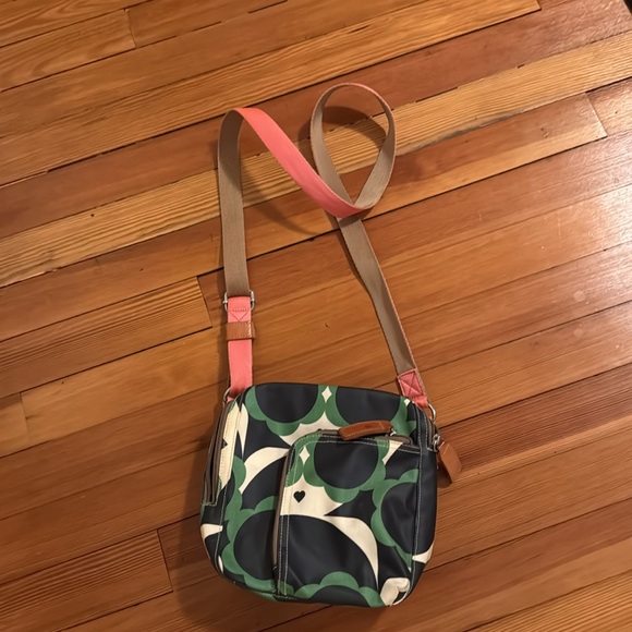 Orla Kiely Black and Green Patterned Crossbody Bag - Picture 3 of 6